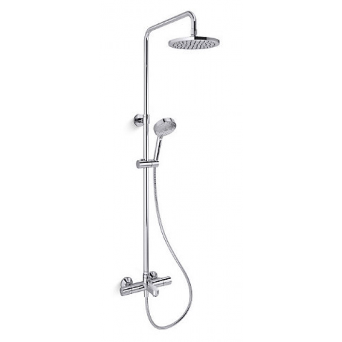 Kohler K-99742K-C9-CP JULY拋光鍍鉻三路出水花灑淋浴柱 - 精緻金屬、持久耐用